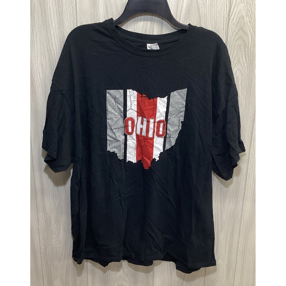 GILDAN Men's (Size 2XL) Short Sleeve Crew Neck T-Shirt Ohio 100% Cotton